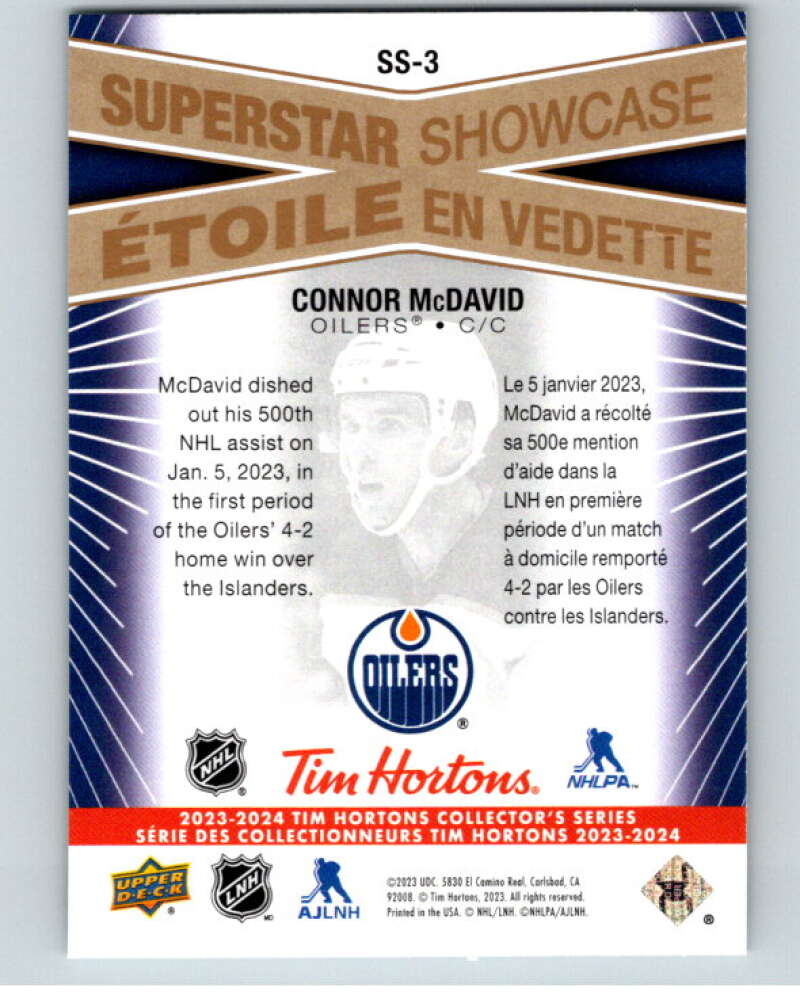 2023-24 UD Tim Hortons Superstar Showcase #SS-3 Connor McDavid Oilers V96322 Image 2