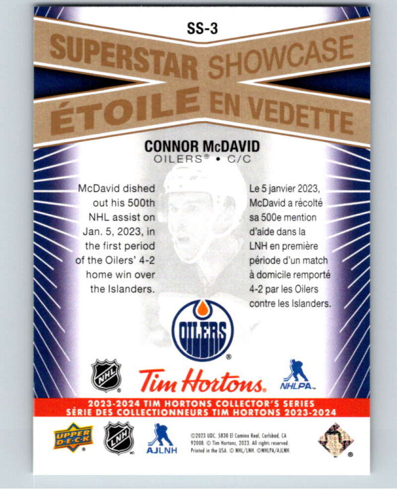 2023-24 UD Tim Hortons Superstar Showcase #SS-3 Connor McDavid Oilers V96324 Image 2