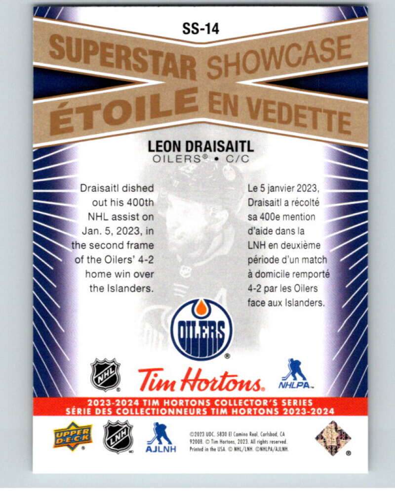 2023-24 UD Tim Hortons Superstar Showcase #SS-14 Leon Draisaitl Oilers V96350 Image 2