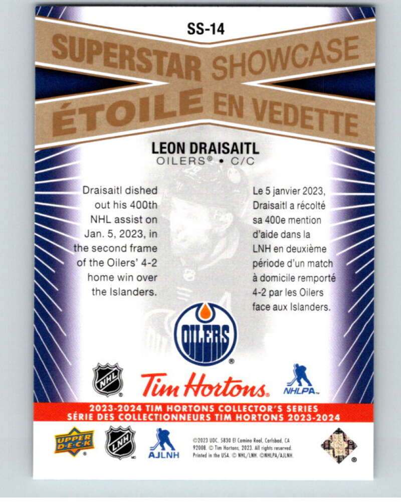 2023-24 UD Tim Hortons Superstar Showcase #SS-14 Leon Draisaitl Oilers V96351 Image 2