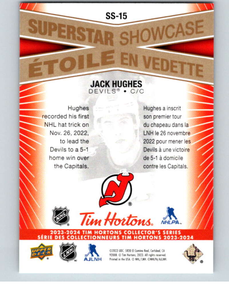 2023-24 UD Tim Hortons Superstar Showcase #SS-15 Jack Hughes Devils V96352 Image 2
