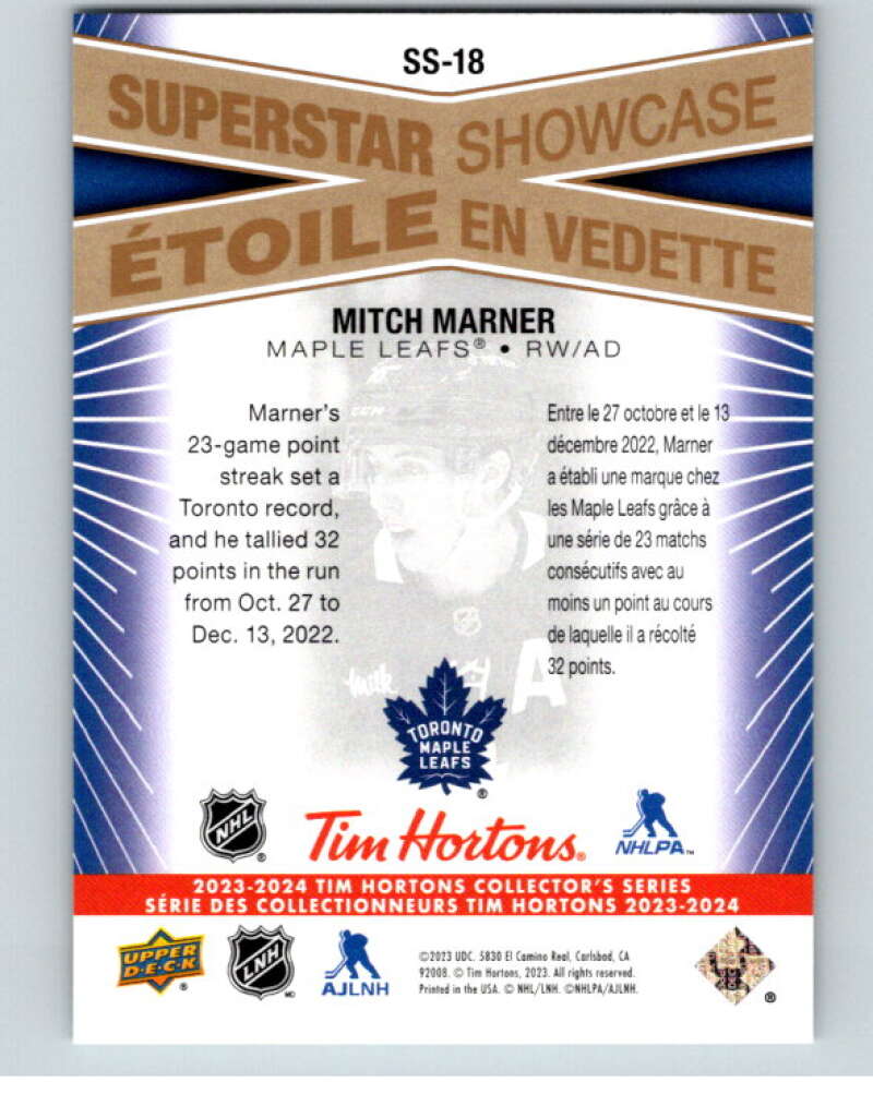 2023-24 UD Tim Hortons Superstar Showcase #SS-18 Mitch Marner Toronto V96359 Image 2