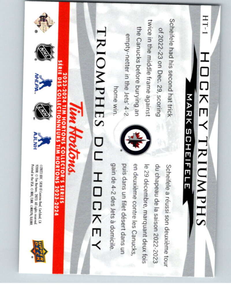 2023-24 UD Tim Hortons Hockey Triumphs #HT-1 Mark Scheifele Jets V96362 Image 2