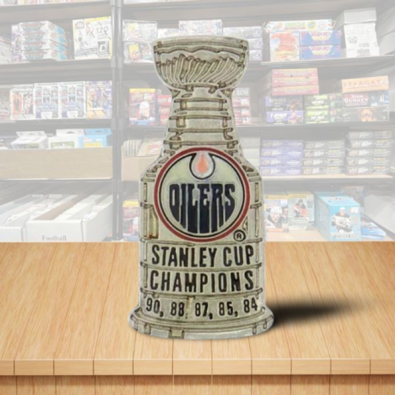 Edmonton Oilers Champions Die Cut Logo Hockey Pin - Butterfly Clutch Backing Image 1