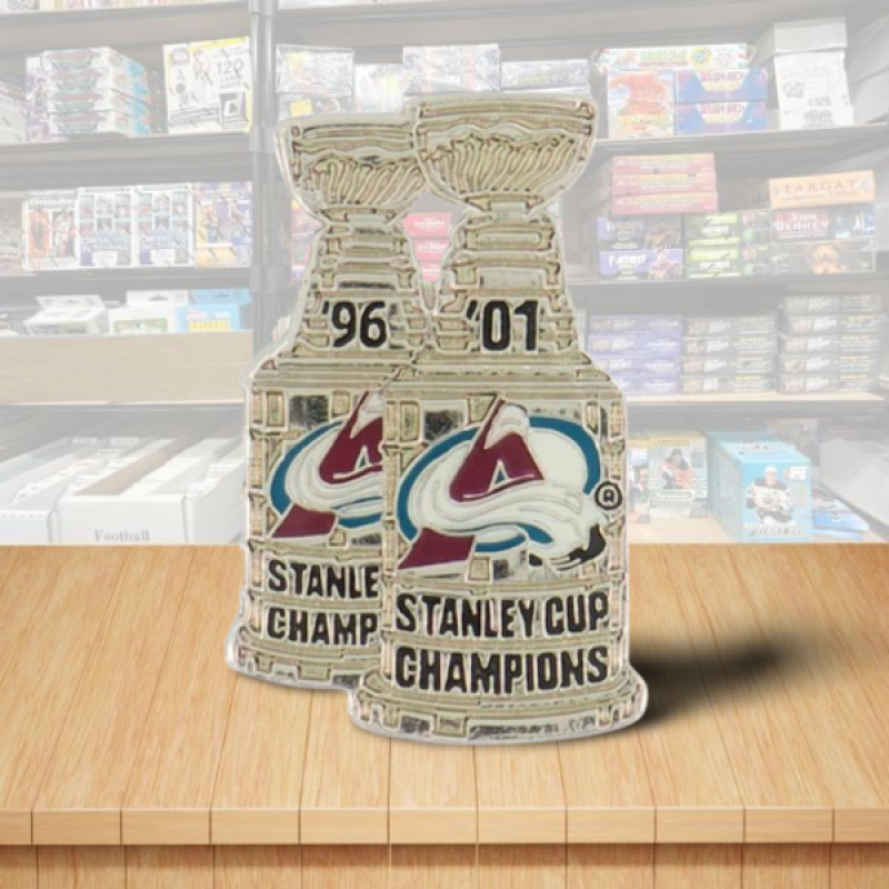 Colorado Avalanche Champions Die Cut Logo Hockey Pin - Butterfly Clutch Backing Image 1