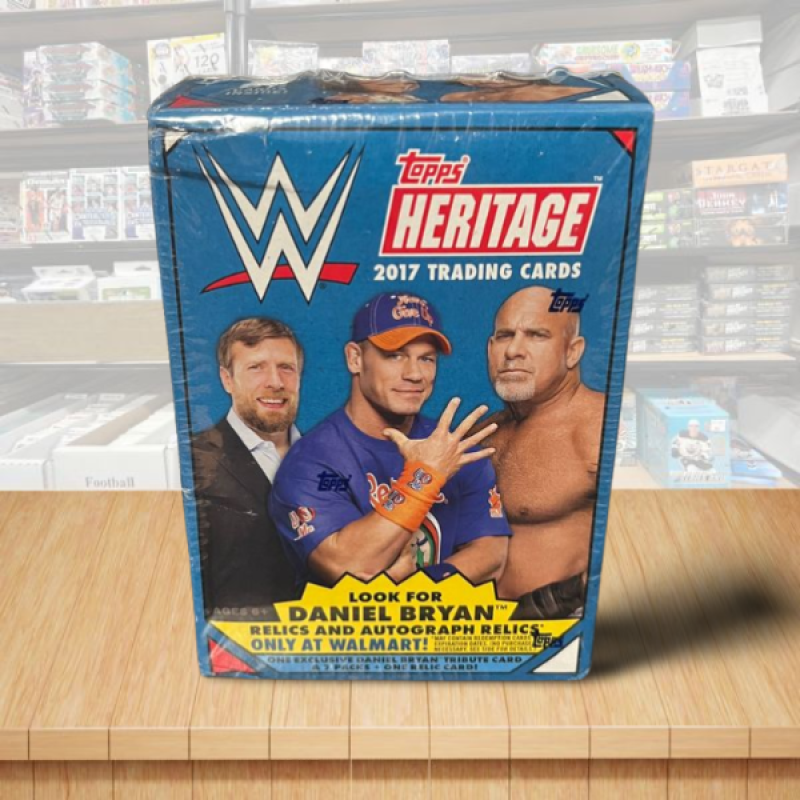 2017 Topps WWE Heritage Wrestling Card Box - Exclusive - 8 Packs + Relic Image 1