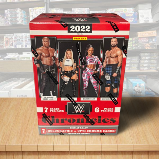 2022 Panini WWE Chronicles Wrestling Card Box - Exclusive - 6 Packs + Holos Image 1
