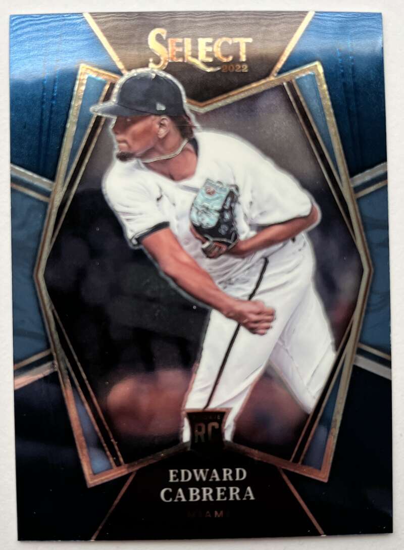 2022 Select Baseball Blue #110 Edward Cabrera Premier Level Miami V96524 Image 1