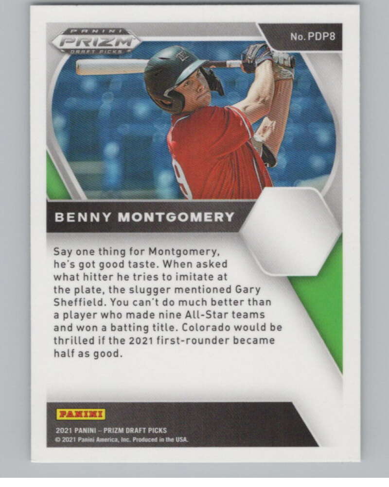 2021 Panini Prizm Draft Picks Baseball #8 Benny Montgomery High School V97265 Image 2