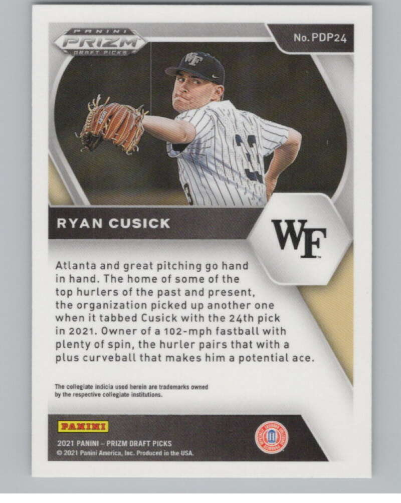 2021 Panini Prizm Draft Picks Baseball #24 Ryan Cusick Wake Forest V97267 Image 2