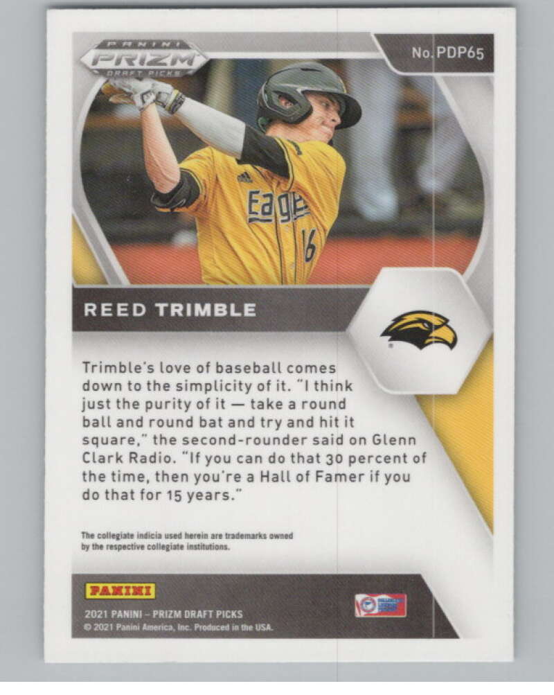 2021 Panini Prizm Draft Picks Baseball #65 Reed Trimble Miss Golden V97274 Image 2