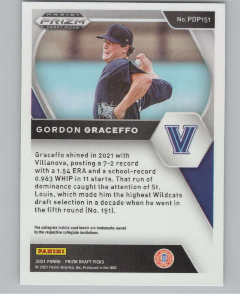 2021 Panini Prizm Draft Picks Baseball #151 Gordon Graceffo Villanova V97288 Image 2