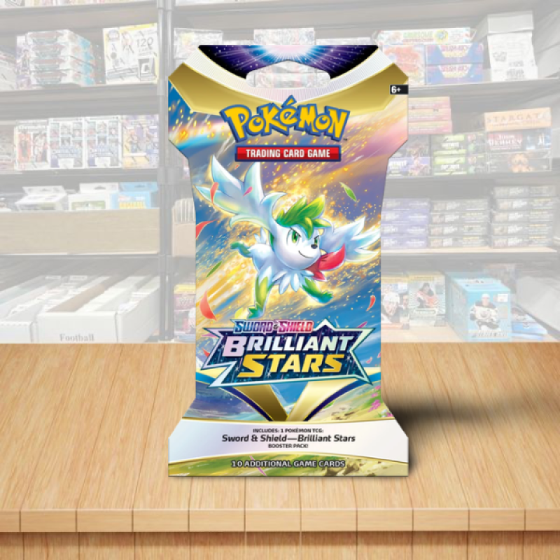 Pokemon Sword & Shield Brilliant Stars Sealed Booster Sleeved Pack Image 1