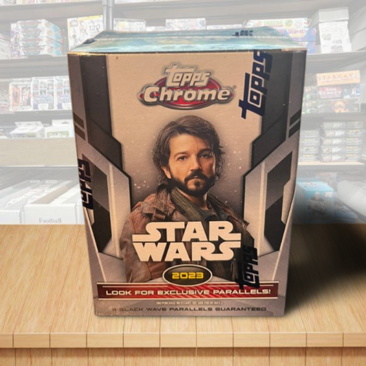2023 Topps Chrome Star Wars Factory Sealed Box - 10 Packs - 2 Black Wave Parallels Image 1