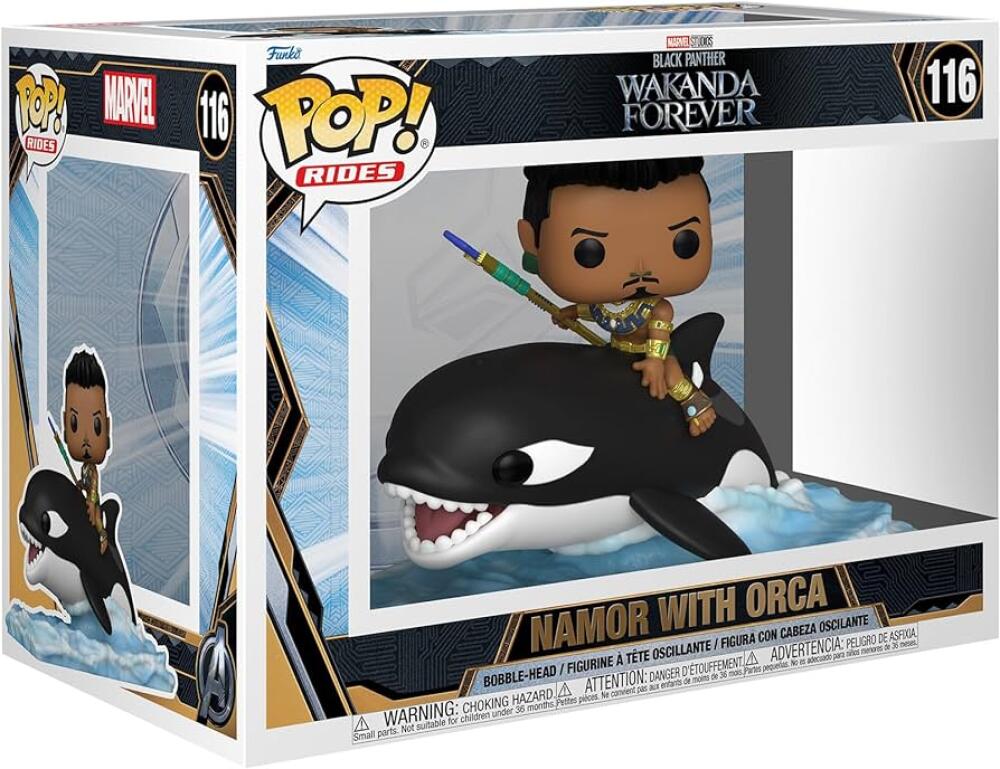 Funko Pop - 116 Rides - Black Panther Wakanada - Namor with Orcha Large Vinyl Figure Image 1