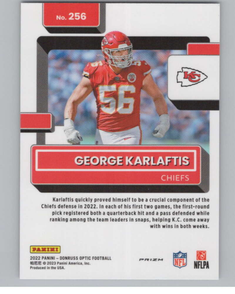 2022 Donruss Optic Purple Shock #256 George Karlaftis Rated Rookie RC V97986 Image 2