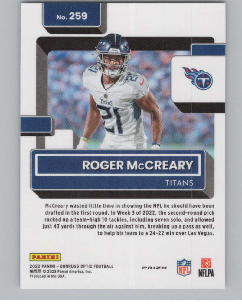 2022 Donruss Optic Purple Shock #259 Roger McCreary Rated Rookie RC V97988 Image 2