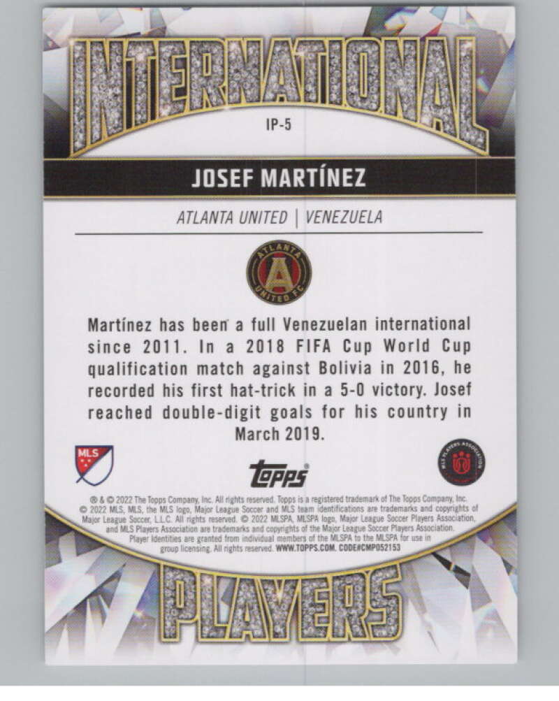 2022 Topps MLS International Players #IP-5 Josef Martinez Atlanta United V98002 Image 2