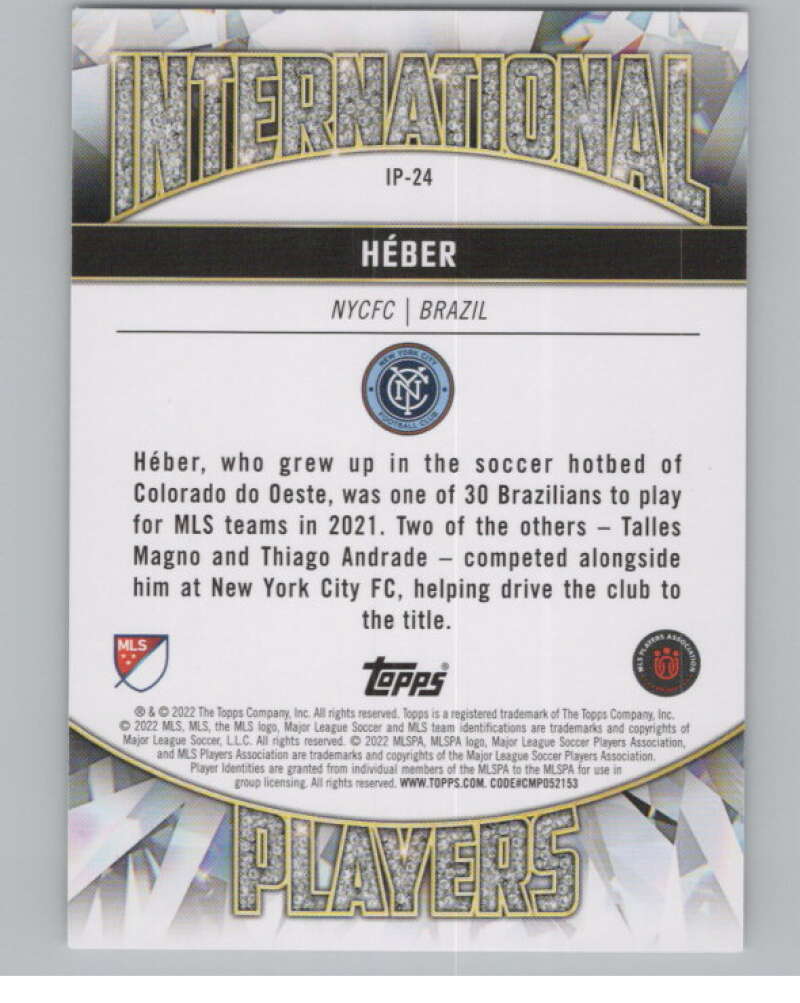 2022 Topps MLS International Players #IP-24 Heber NYCFC V98015 Image 2
