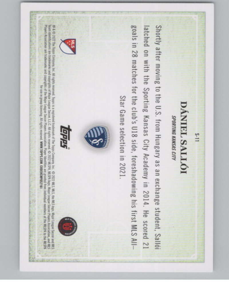 2022 Topps MLS Scholarly #S-11 Daniel Salloi Sporting Kansas City V98025 Image 2