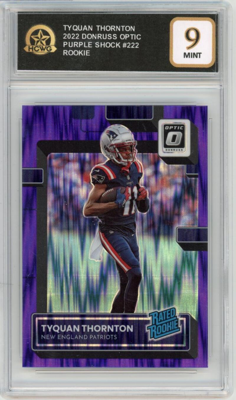 2022 Donruss Optic Purple Shock #222 Tyquan Thornton Rookie Graded Mint HCWG 9 Image 1