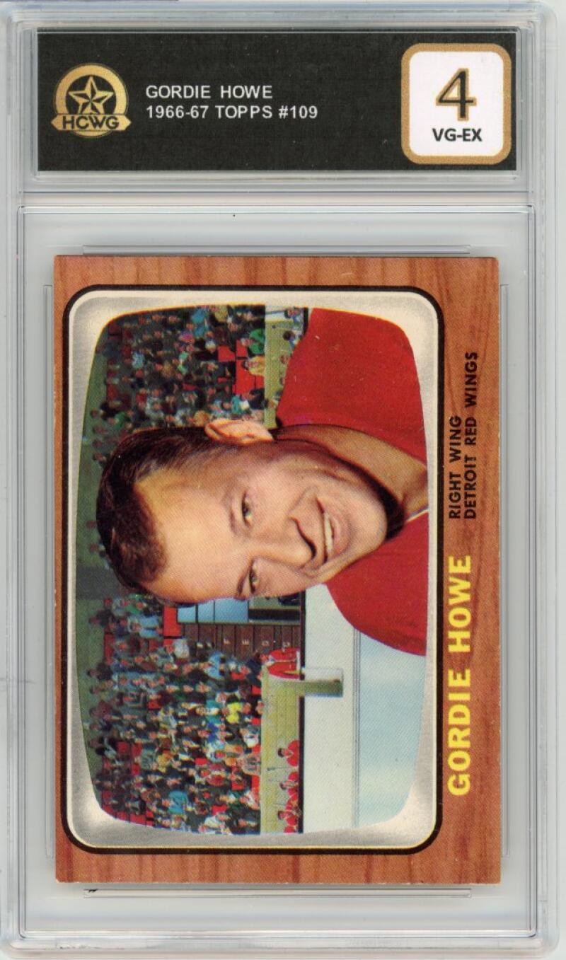 1966-67 Topps #109 Gordie Howe Hockey Graded HCWG 4 Image 1