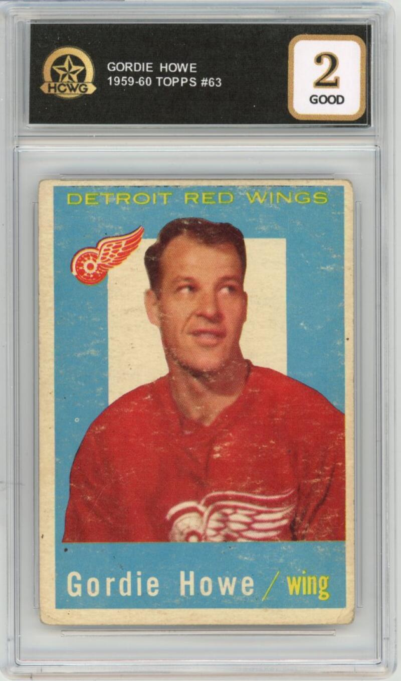 1959-60 Topps #63 Gordie Howe Hockey Graded HCWG 2 Image 1