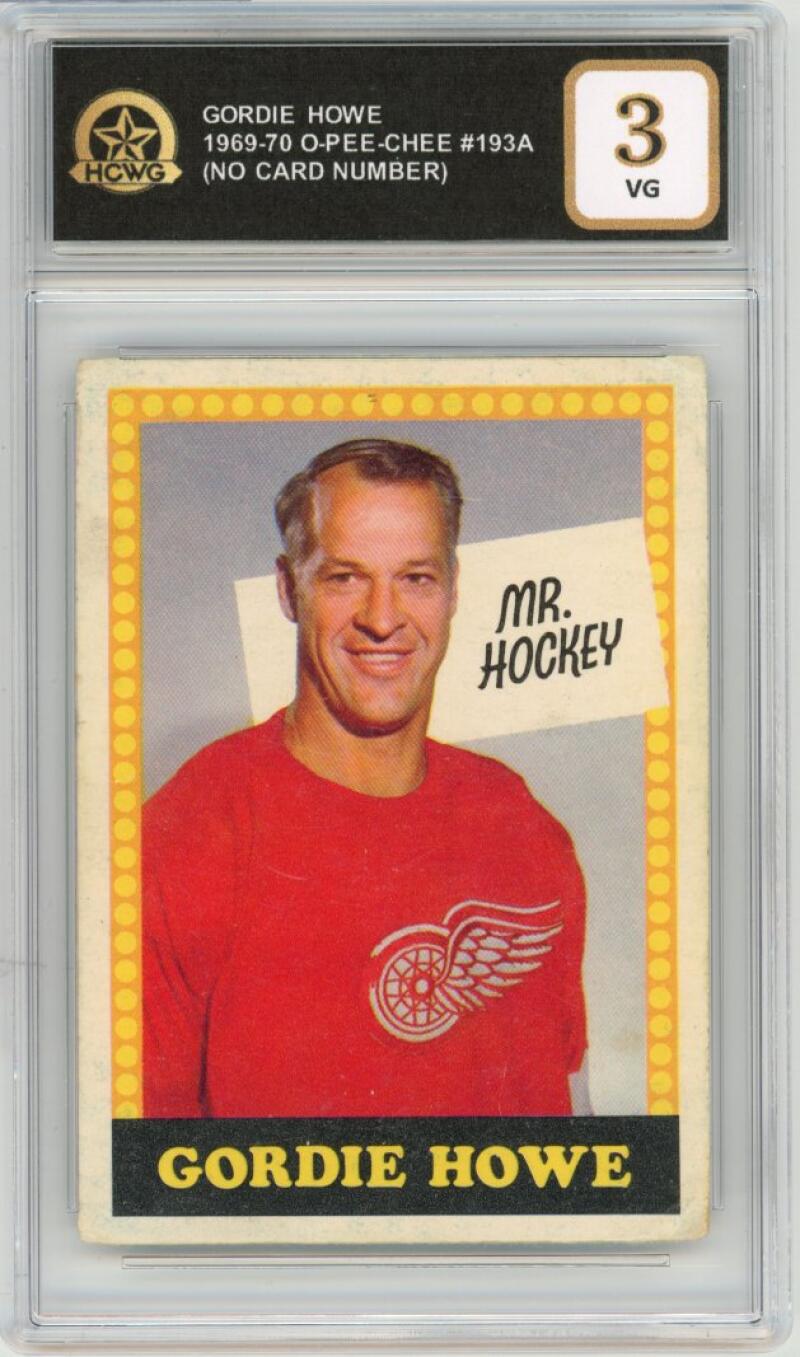 1969-70 O-Pee-Chee #193A Gordie Howe Hockey Graded HCWG 3 Image 1