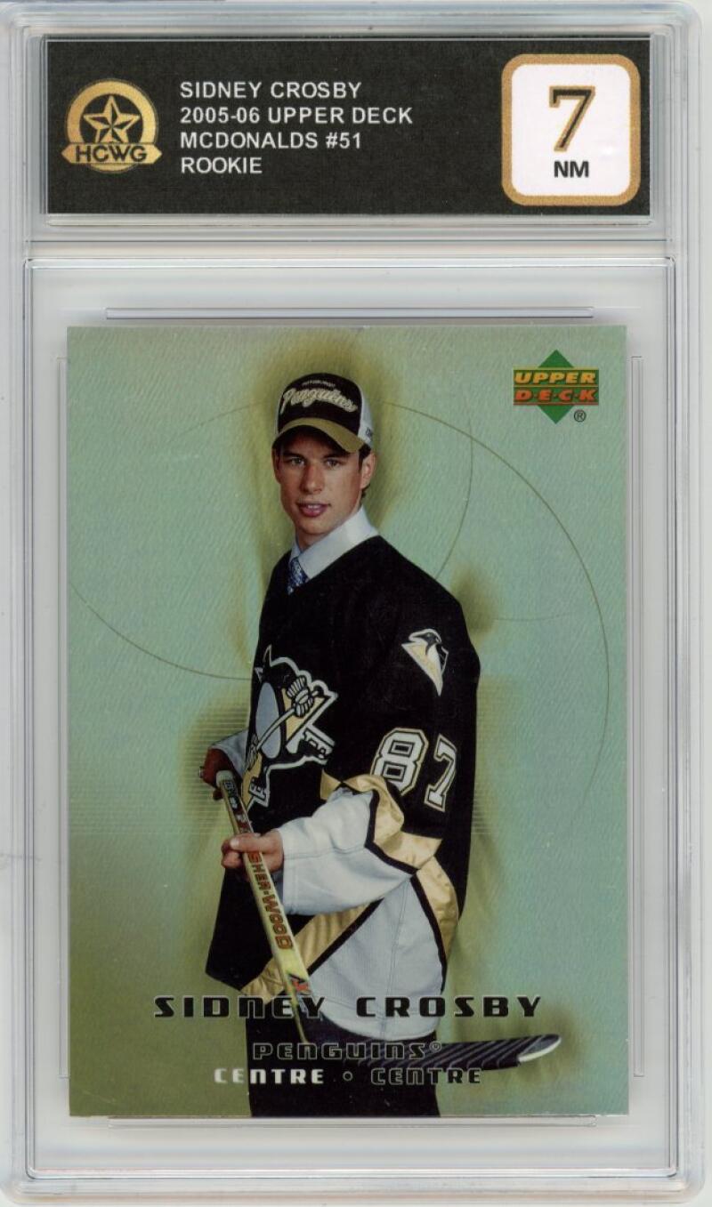 2005-06 Upper Deck McDonalds #51 Sidney Crosby Rookie RC Graded HCWG 7 Image 1
