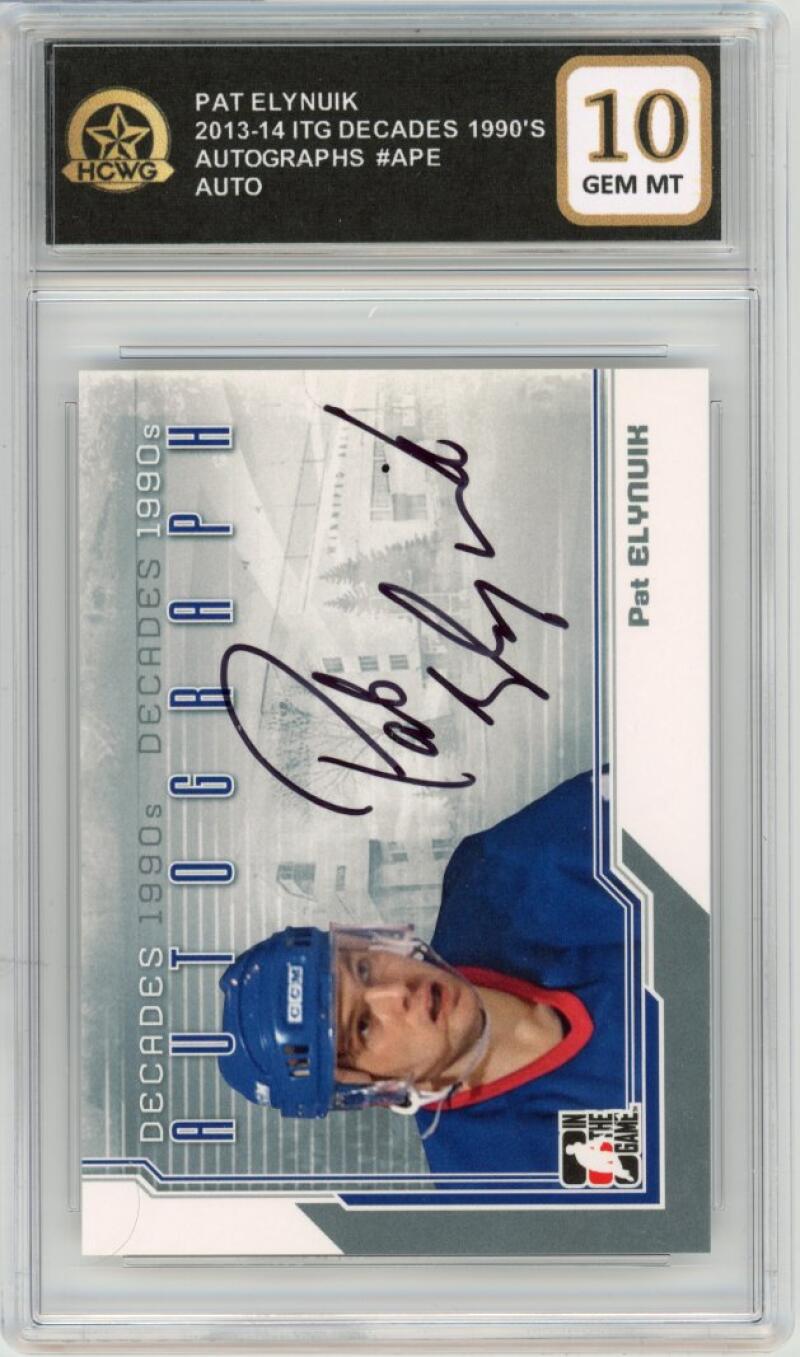 2013-14 ITG Decades 1990's Autographs #APE Pat Elynuik Graded Mint HCWG 10 Image 1