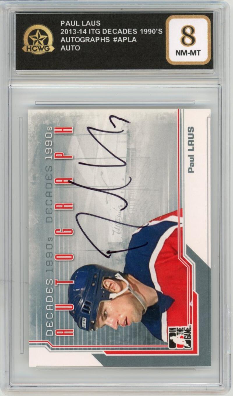 2013-14 ITG Decades 1990's Autographs #APLA Paul Laus Graded Mint HCWG 8 Image 1