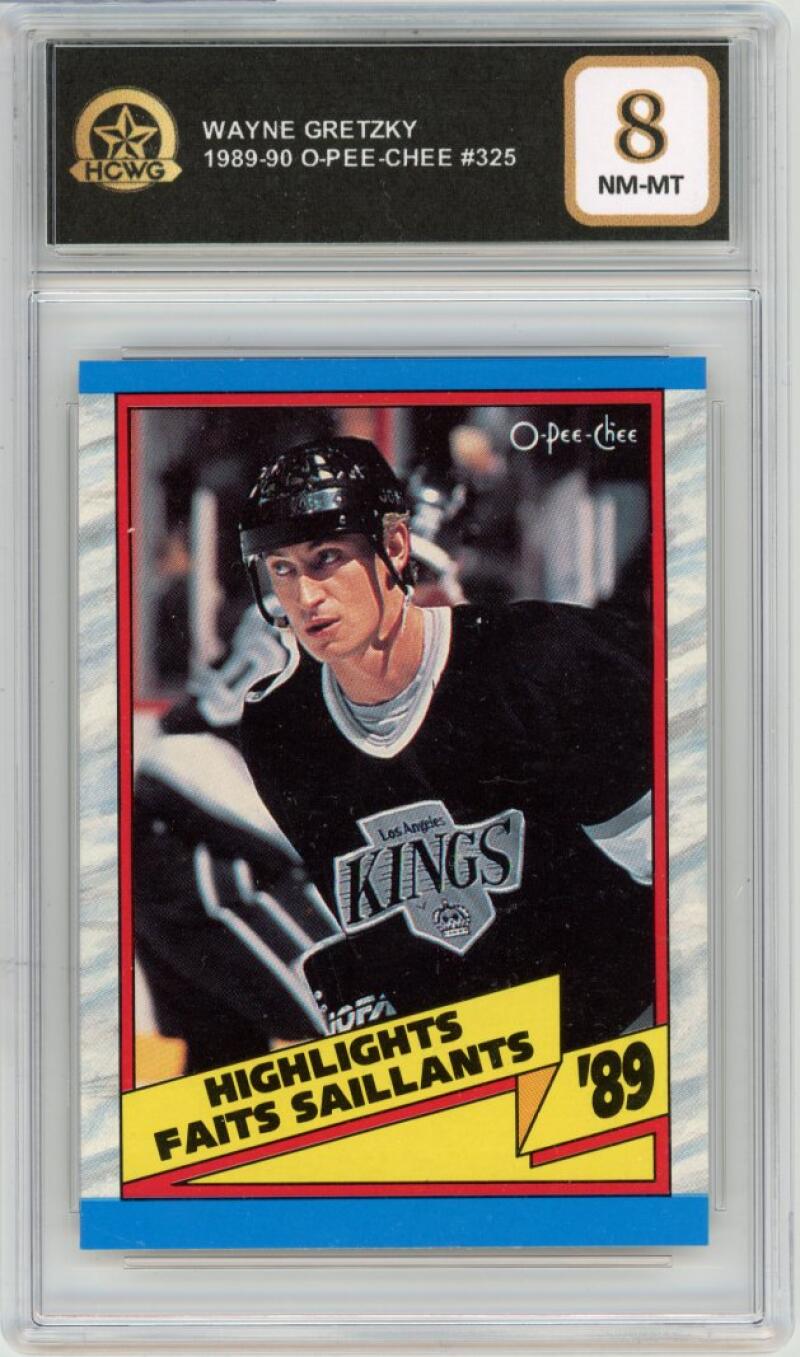 1989-90 O-Pee-Chee #325 Wayne Gretzky Graded Nm-Mint HCWG 8 Image 1