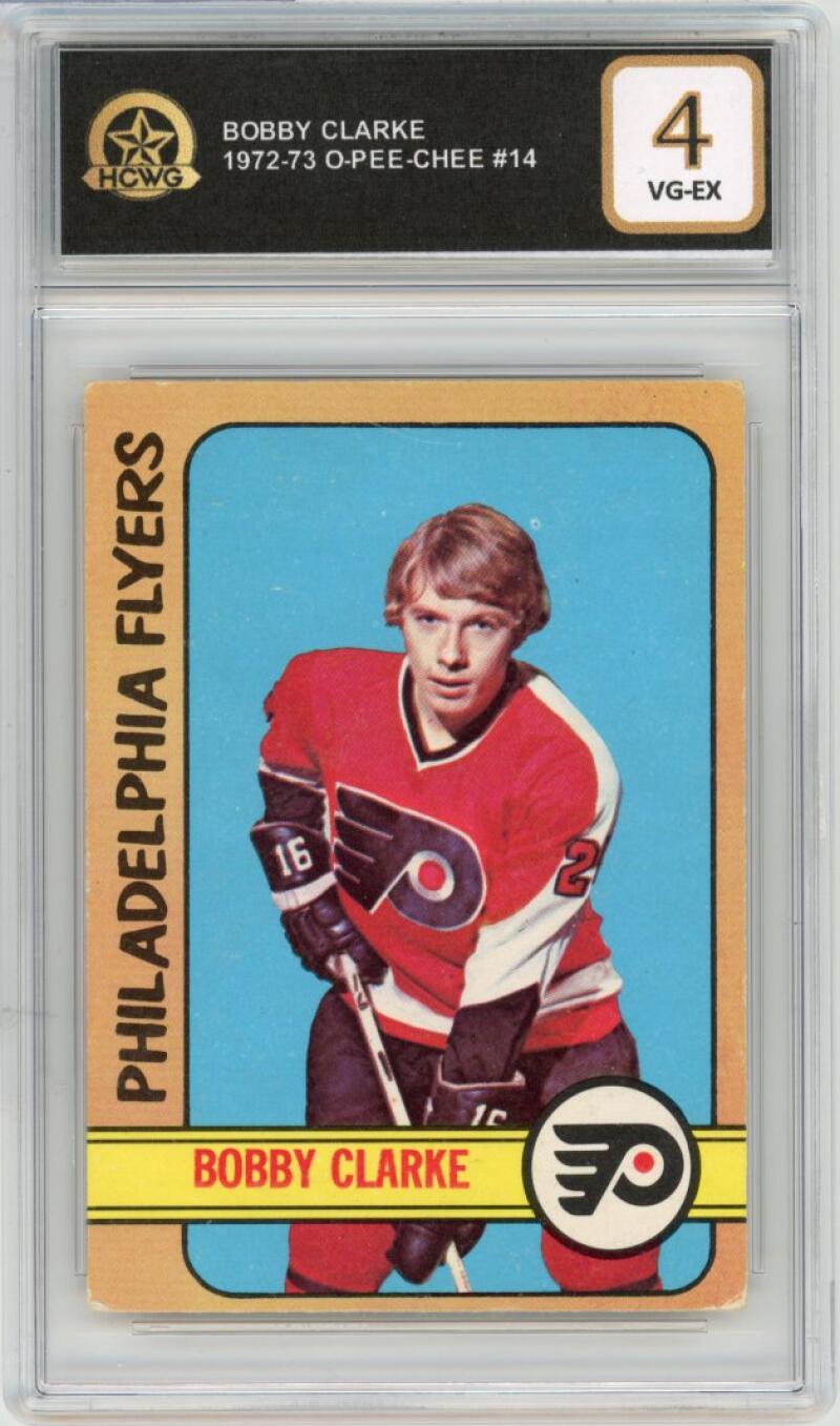 1972-73 O-Pee-Chee #14 Bobby Clarke Graded VG-EX HCWG 4 Image 1