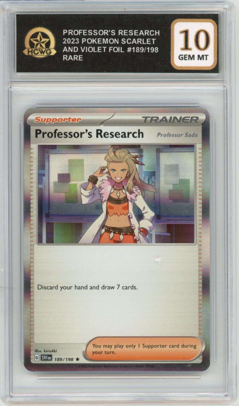 2023 Pokemon Scarlet & Violet Foil #189/198 Professor's Research Rare HCWG 10 Image 1