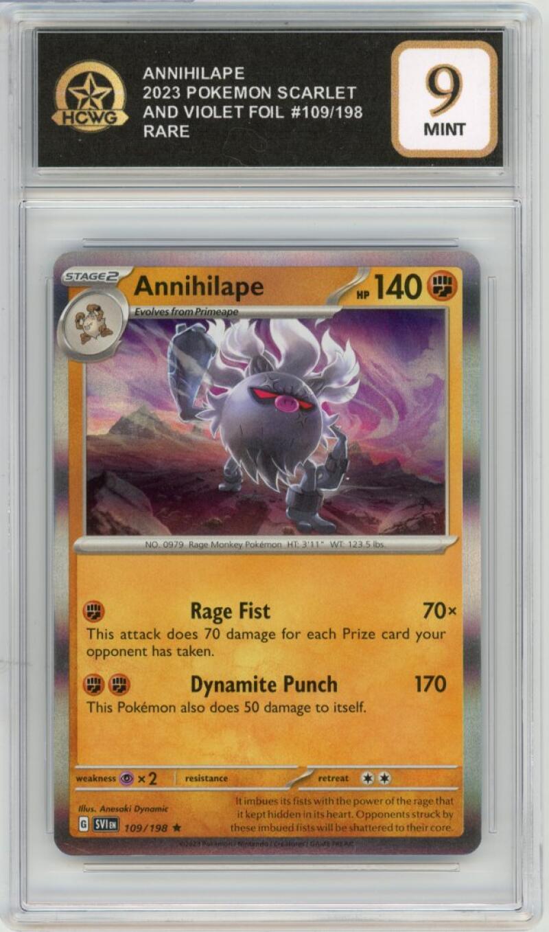 2023 Pokemon Scarlet & Violet Foil #109/198 Annihilape Rare HCWG 9 Hockey Card World Inc 2023 Pokemon Scarlet & Violet Foil #109/198 Annihilape Rare HCWG 9 Hockey Card World Inc