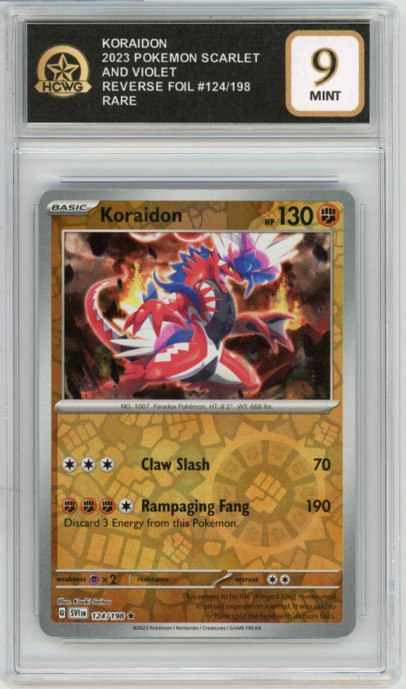 2023 Pokemon Scarlet & Violet Reverse Foil #124/198 Koraidon Rare HCWG 9 Image 1