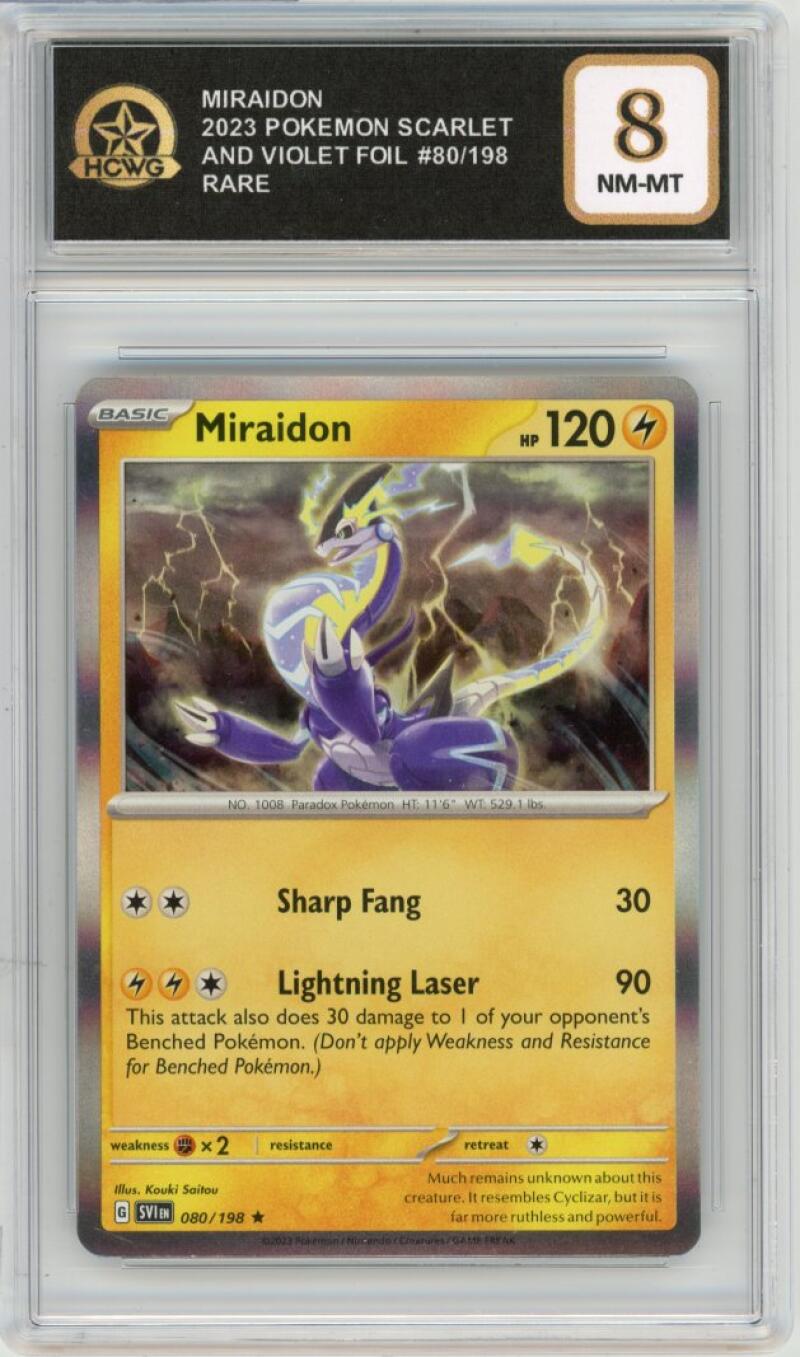 2023 Pokemon Scarlet & Violet Foil #80/198 Miraidon Rare Nm-Mt HCWG 8 Image 1