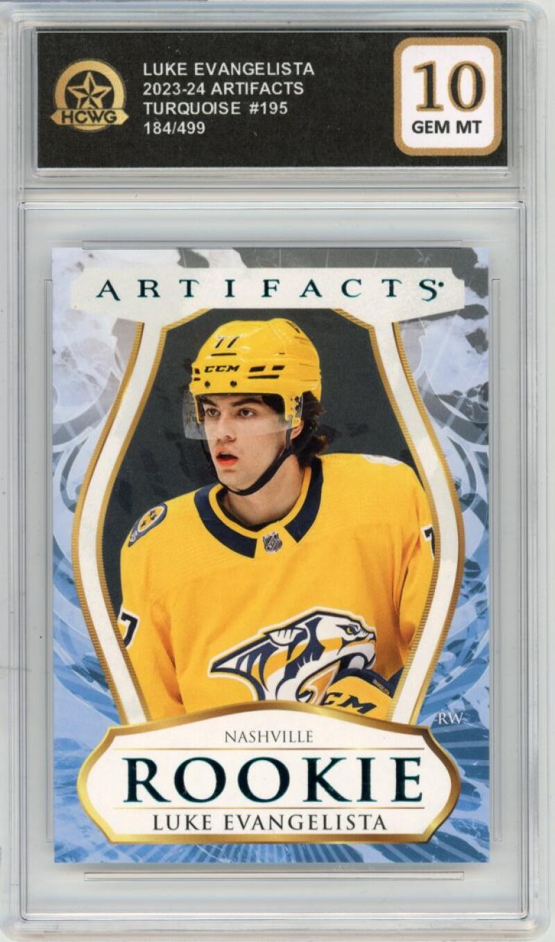 2023-24 Upper Deck Artifacts #195 Luke Evangelista Rookie Gem-Mt HCWG 10 Image 1