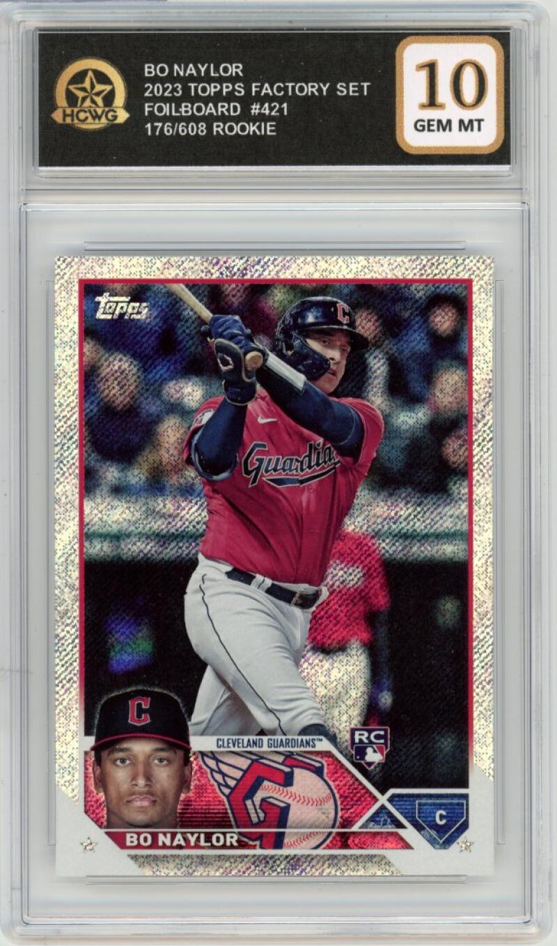 2023 Topps Factory Set Foilboard #421 Bo Naylor Rookie RC Gem Mint HCWG 10 Image 1