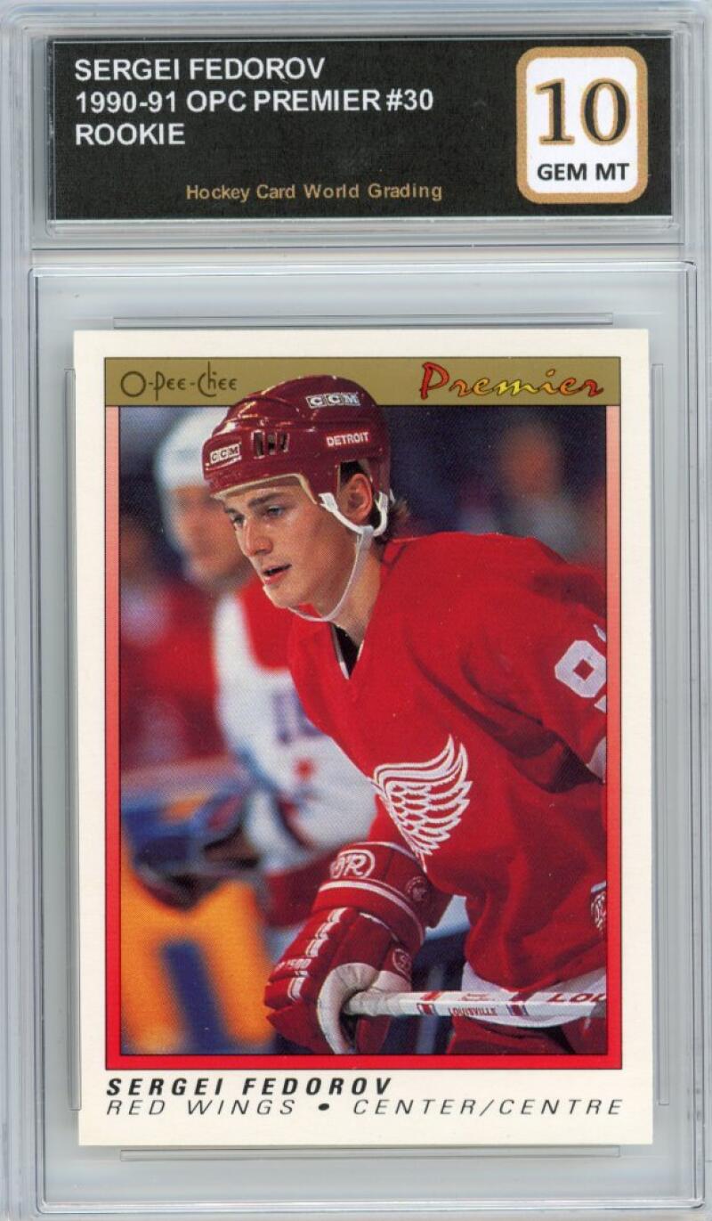 1990-91 OPC Premier #30 Sergei Fedorov Rookie RC Hockey Graded Mint HCWG 10 Image 1