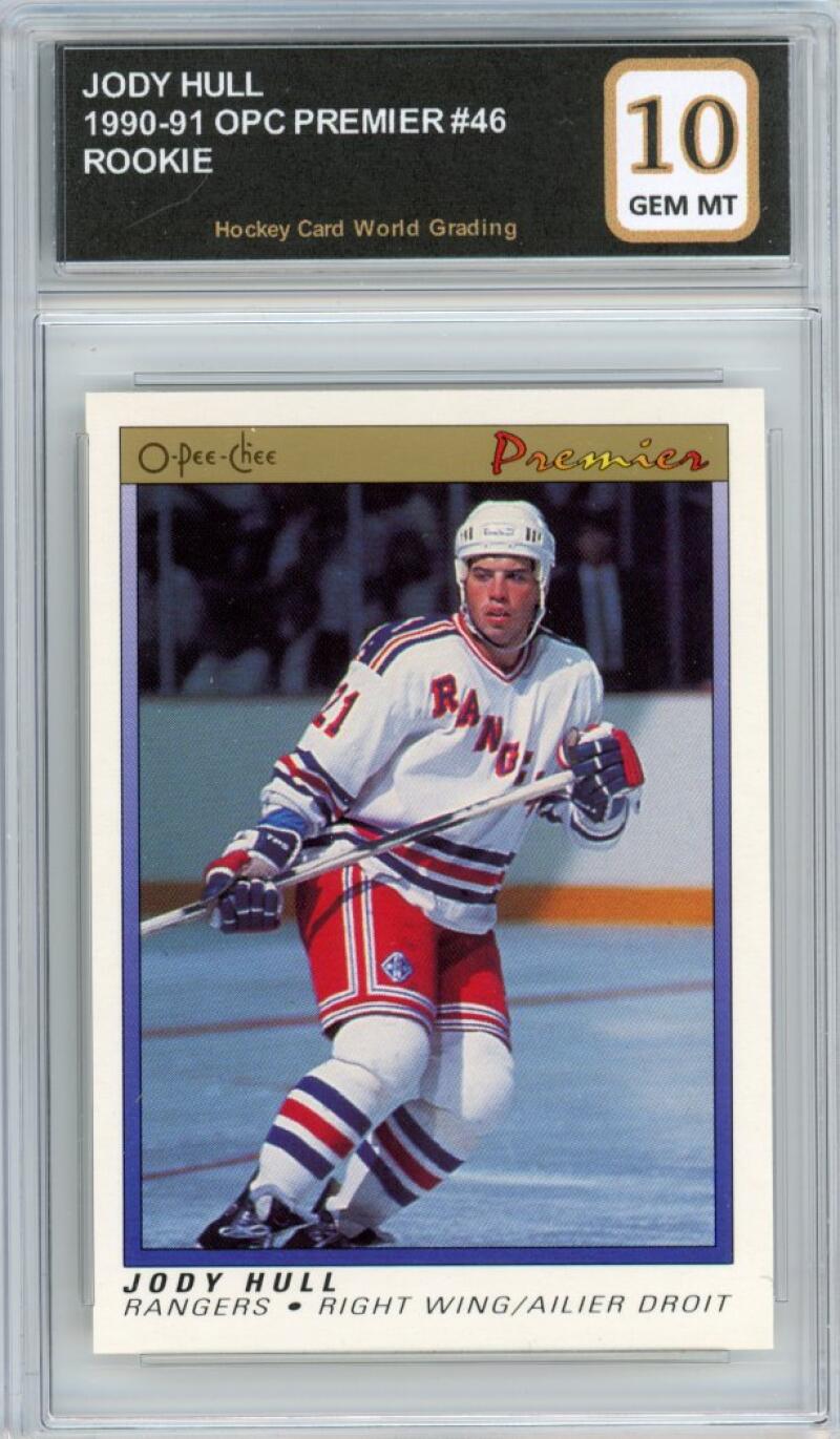 1990-91 OPC Premier #46 Jody Hall Rookie RC Hockey Graded Mint HCWG 10 Image 1