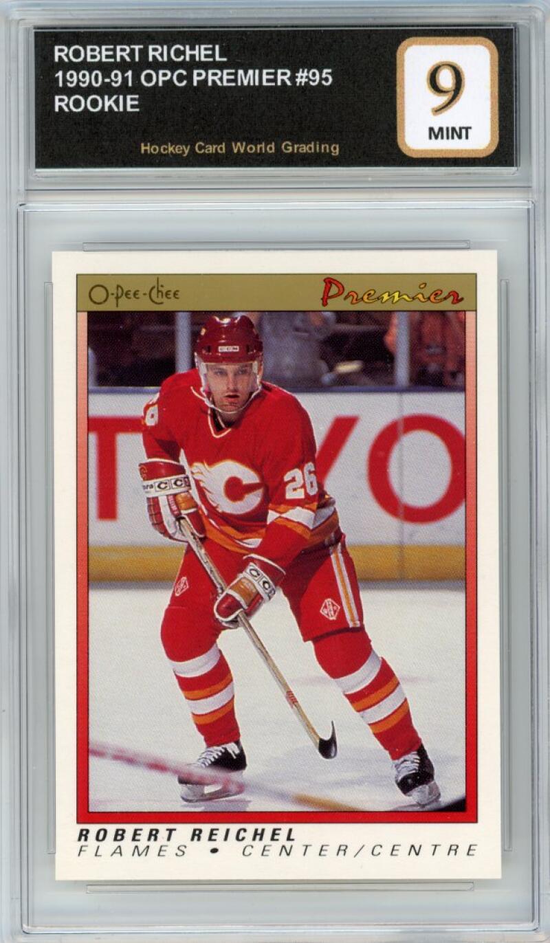 1990-91 OPC Premier #95 Robert Richel Rookie RC Hockey Graded Mint HCWG 9 Image 1
