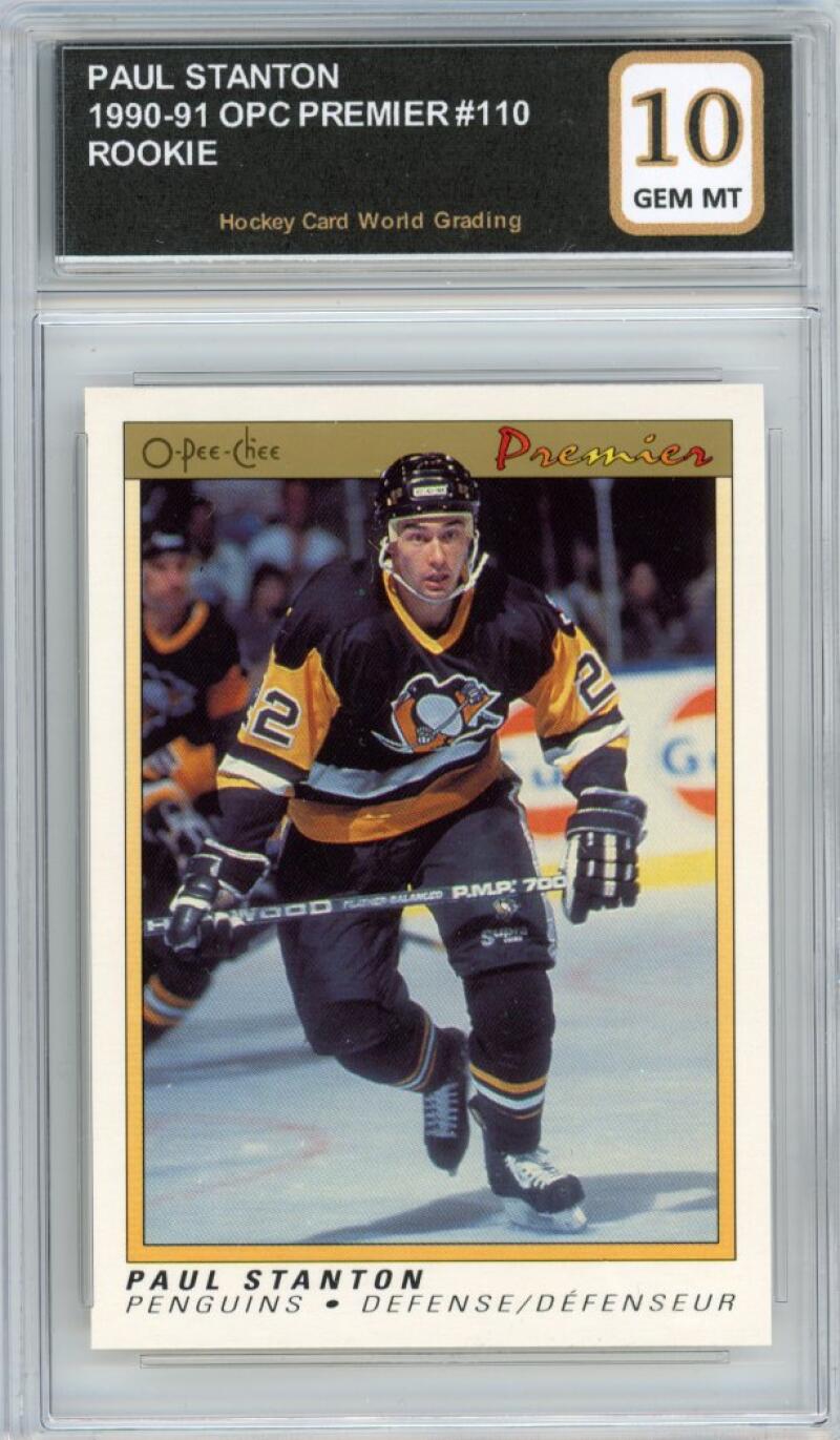 1990-91 OPC Premier #110 Paul Stanton Rookie RC Hockey Graded Mint HCWG 10 Image 1
