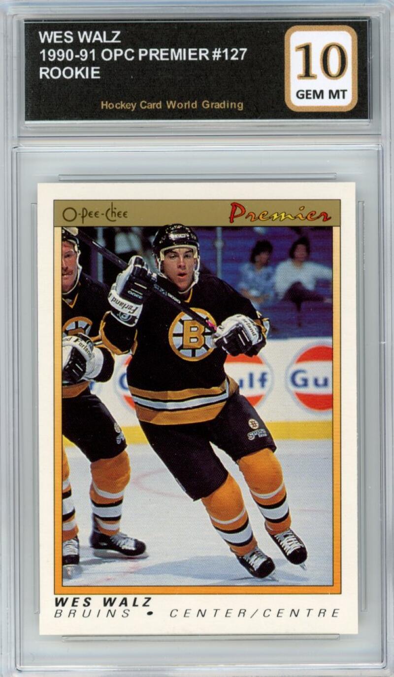 1990-91 OPC Premier #127 Wes Walz Rookie RC Hockey Graded Mint HCWG 10 Image 1