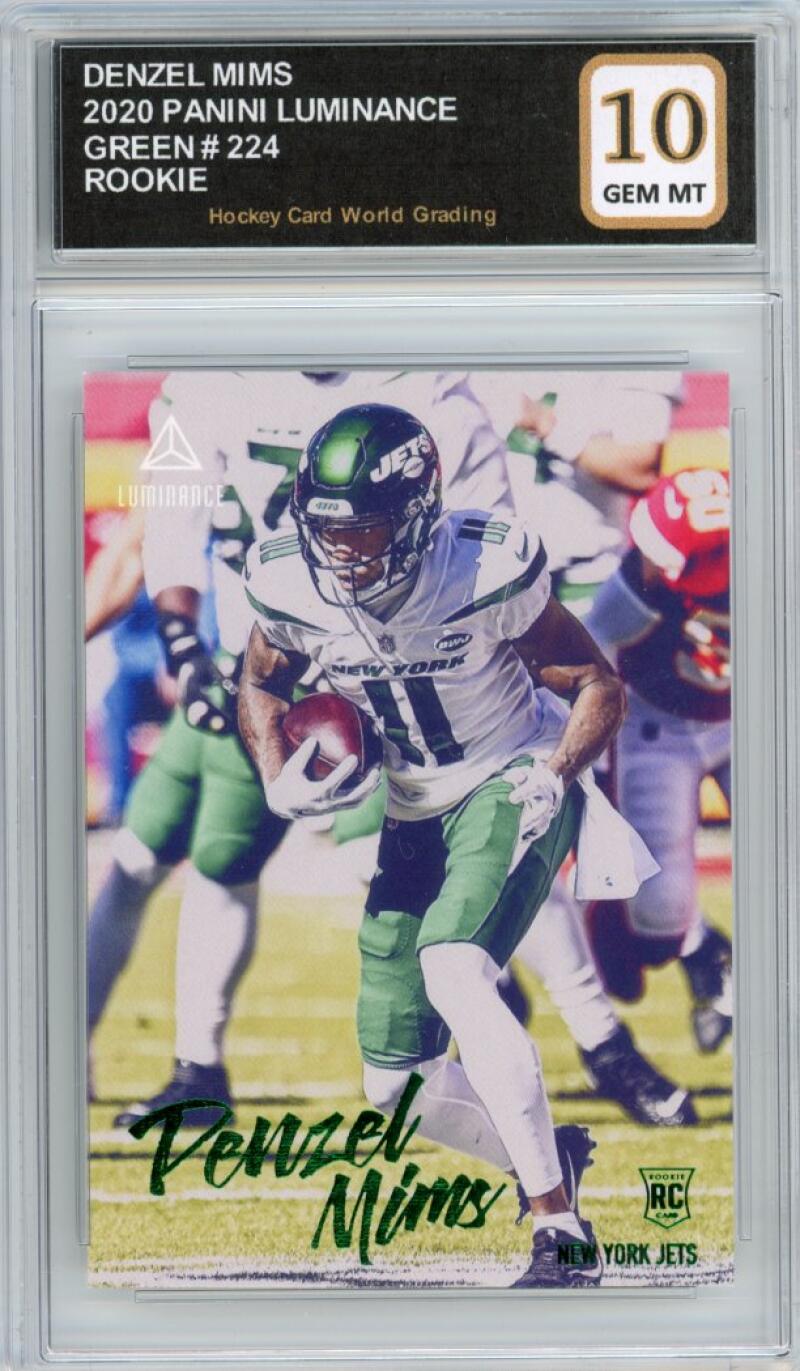 2020 Panini Luminance Green #224 Denzel Mims Rookie RC Gem Mt HCWG 10 Image 1