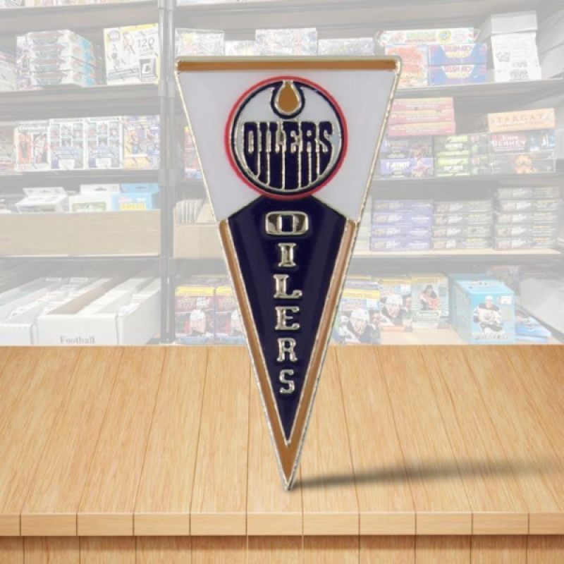 Edmonton Oilers Banner Hockey 1.5" Pin - Butterfly Clutch Backing Image 1