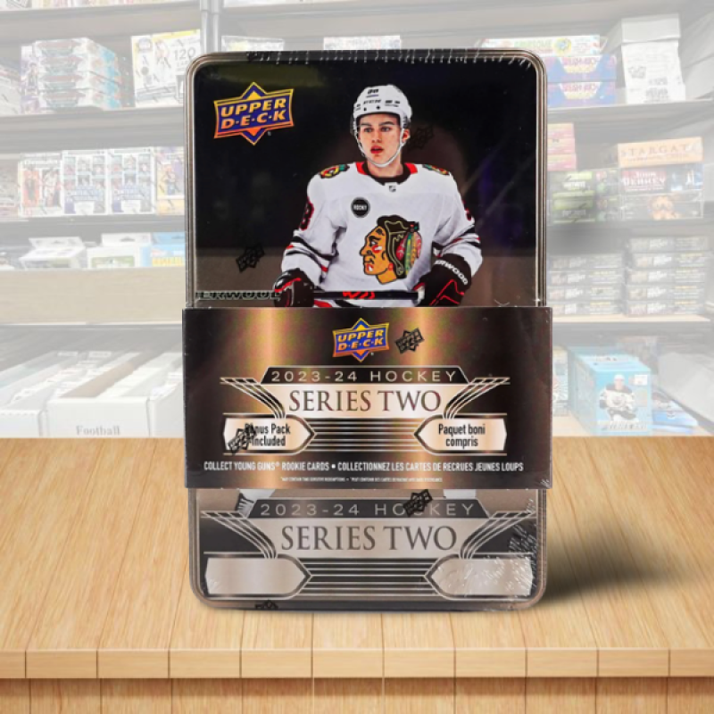 2023-24 Upper Deck Series 2 Hockey Sealed Tin - 9 Packs Per TIn - Bedard RC? Image 1