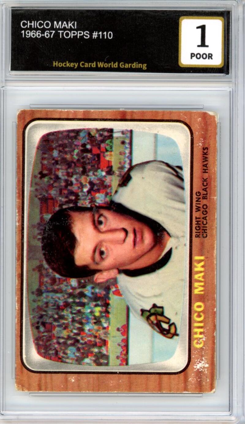 1966-67 Topps #110 Chico Maki Hockey Card Vintage Graded HCWG 1 Image 1