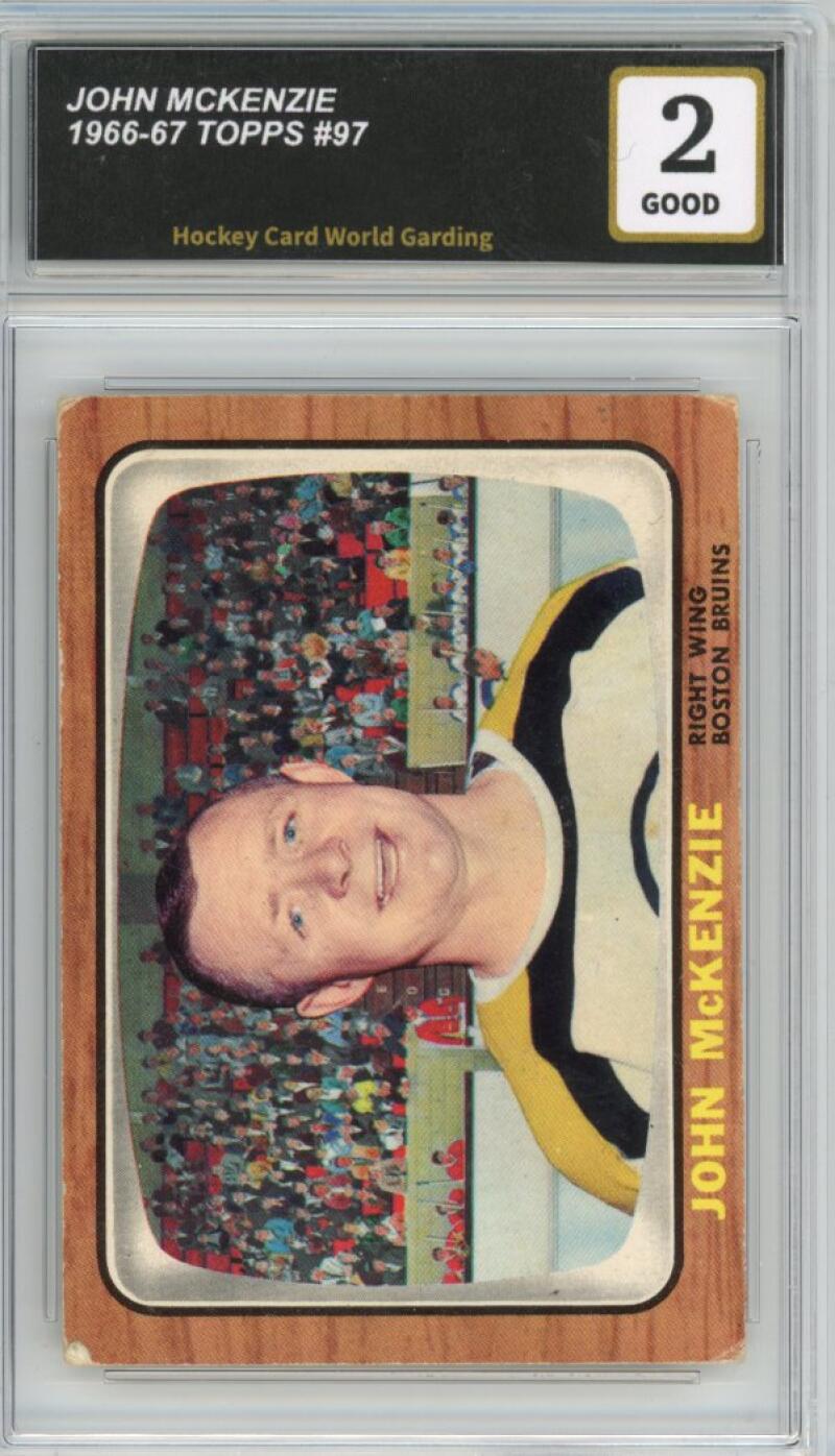1966-67 Topps #97 John McKenzie Hockey Card Vintage Graded HCWG 2 Image 1