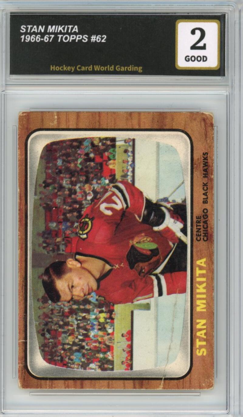 1966-67 Topps #62 Stan Mikita Hockey Card Vintage Graded HCWG 2 Image 1